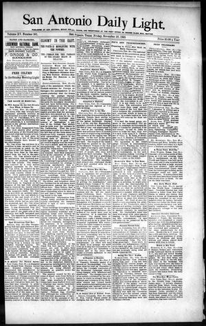 Primary view of object titled 'San Antonio Daily Light. (San Antonio, Tex.), Vol. 15, No. 301, Ed. 1 Friday, November 29, 1895'.