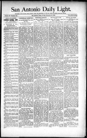 Primary view of object titled 'San Antonio Daily Light. (San Antonio, Tex.), Vol. 15, No. 322, Ed. 1 Friday, December 20, 1895'.