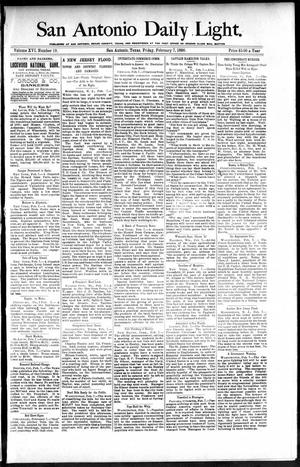 Primary view of object titled 'San Antonio Daily Light. (San Antonio, Tex.), Vol. 16, No. 19, Ed. 1 Friday, February 7, 1896'.