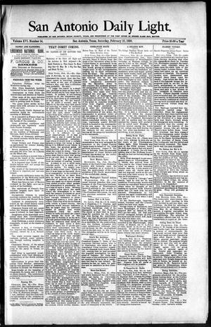 San Antonio Daily Light. (San Antonio, Tex.), Vol. 16, No. 34, Ed. 1 Saturday, February 22, 1896