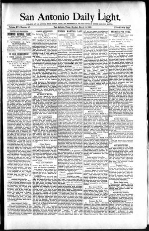 Primary view of object titled 'San Antonio Daily Light. (San Antonio, Tex.), Vol. 16, No. 57, Ed. 1 Monday, March 16, 1896'.