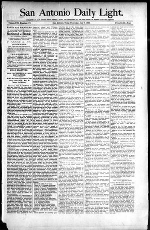 Primary view of object titled 'San Antonio Daily Light. (San Antonio, Tex.), Vol. 16, No. 171, Ed. 1 Thursday, July 9, 1896'.