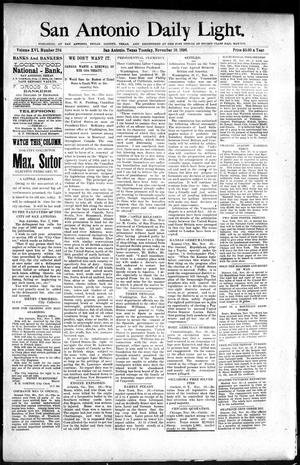 San Antonio Daily Light. (San Antonio, Tex.), Vol. 16, No. 294, Ed. 1 Tuesday, November 10, 1896