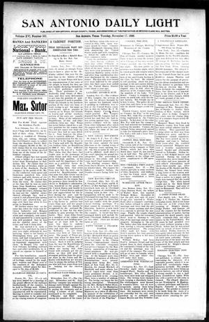Primary view of object titled 'San Antonio Daily Light (San Antonio, Tex.), Vol. 16, No. 301, Ed. 1 Tuesday, November 17, 1896'.