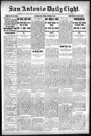 Primary view of object titled 'San Antonio Daily Light. (San Antonio, Tex.), Vol. 18, No. 243, Ed. 1 Thursday, September 21, 1899'.