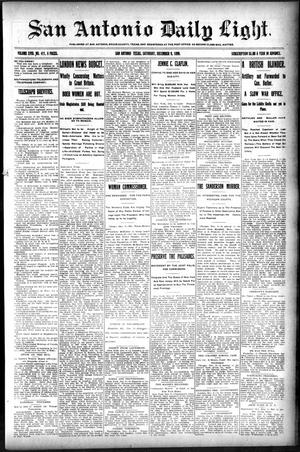 Primary view of object titled 'San Antonio Daily Light. (San Antonio, Tex.), Vol. 18, No. 411, Ed. 1 Saturday, December 9, 1899'.