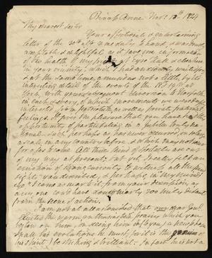 [Letter from Elizabeth Upshur Teackle to her sister, Ann Upshur Eyre, November 13, 1824]