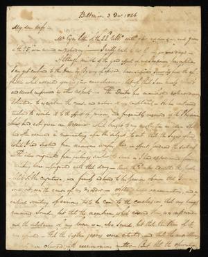 [Letter from Littleton Dennis Teackle to his wife, Elizabeth Upshur Teackle, December 3, 1826]