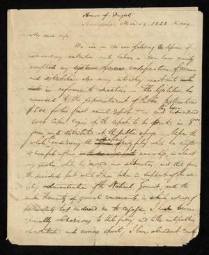 [Letter from Littleton Dennis Teackle to his wife, Elizabeth Upshur Teackle, March 14, 1828]
