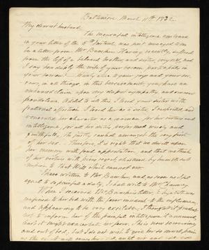 [Letter from Elizabeth Upshur Teackle to her husband, Littleton Dennis Teackle, March 11, 1832]