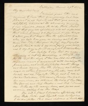 [Letter from Elizabeth Upshur Teackle to her husband, Littleton Dennis Teackle, March 29, 1832]