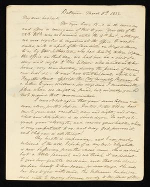 [Letter from Elizabeth Upshur Teackle to her husband, Littleton Dennis Teackle, March 5, 1832]