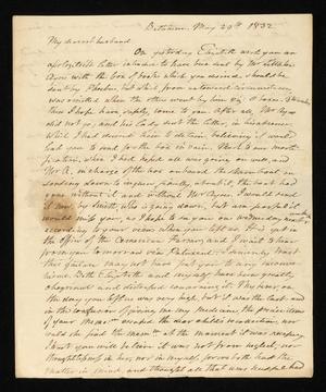 [Letter from Elizabeth Upshur Teackle to her husband, Littleton Dennis Teackle, May 29, 1832]