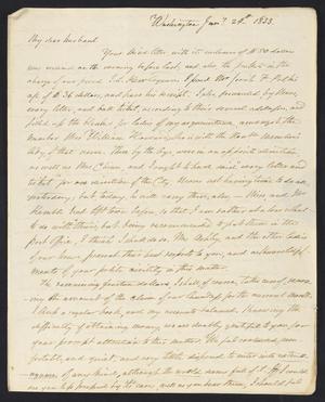 [Letter from Elizabeth Upshur Teackle to her husband, Littleton Dennis Teackle, January 24, 1833]