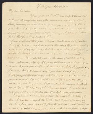 [Letter from Elizabeth Upshur Teackle to her husband, Littleton Dennis Teackle, February 2, 1833]