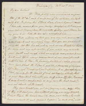 [Letter from Elizabeth Upshur Teackle to her husband, Littleton Dennis Teackle, February 20, 1833]