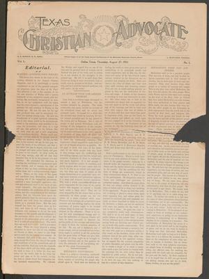 Texas Christian Advocate (Dallas, Tex.), Vol. 50, No. 1, Ed. 1 Thursday, August 27, 1903