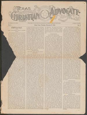 Primary view of object titled 'Texas Christian Advocate (Dallas, Tex.), Vol. 50, No. 13, Ed. 1 Thursday, November 19, 1903'.