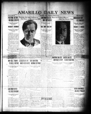 Primary view of object titled 'Amarillo Daily News (Amarillo, Tex.), Vol. 4, No. 244, Ed. 1 Thursday, August 14, 1913'.