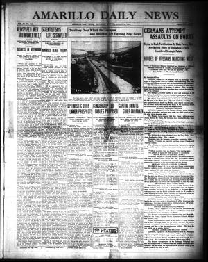Primary view of object titled 'Amarillo Daily News (Amarillo, Tex.), Vol. 4, No. 245, Ed. 1 Saturday, August 15, 1914'.