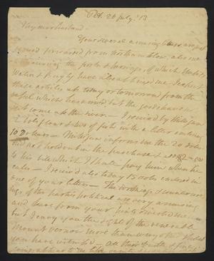 [Letter from Elizabeth Upshur Teackle to her husband, Littleton Dennis Teackle, July 26, 1813]