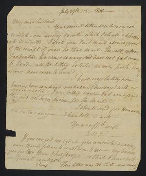 [Letter from Elizabeth Upshur Teackle to her husband, Littleton Dennis Teackle, July 27, 1813]