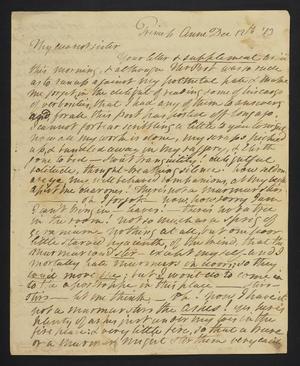 [Letter from Elizabeth Upshur Teackle to her sister, Ann Upshur Eyre, December 12, 1813]