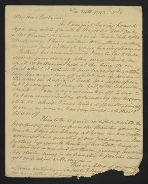 [Letter from Elizabeth Upshur Teackle to her husband, Littleton Dennis Teackle, December 24, 1813]