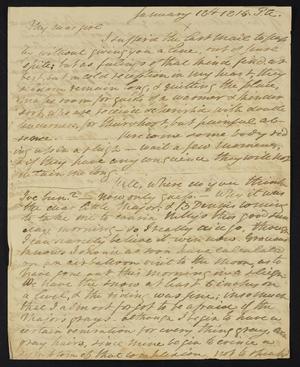 [Letter from Elizabeth Upshur Teackle to her sister, Ann Upshur Eyre, January 18, 1815]