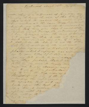 [Letter from Abel Parker Upshur to his cousin, Elizabeth Upshur Teackle, March 12, 1815]