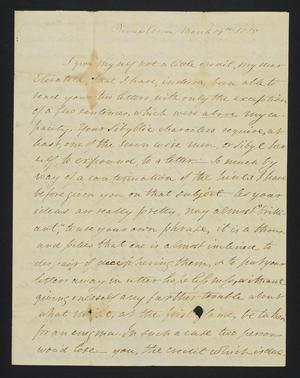 [Letter from Elizabeth Upshur Teackle to her daughter, Elizabeth Ann Upshur Teackle, March 19, 1815]