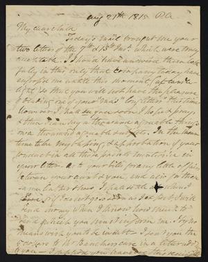 [Letter from Elizabeth Upshur Teackle to her daughter, Elizabeth Ann Upshur Teackle, August 21, 1815]