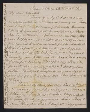 [Letter from Elizabeth Upshur Teackle to her daughter, Elizabeth Ann Upshur Teackle, October 15, 1815]