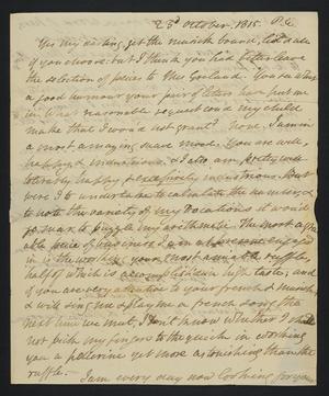 [Letter from Elizabeth Upshur Teackle to her daughter, Elizabeth Ann Upshur Teackle, October 23, 1815]