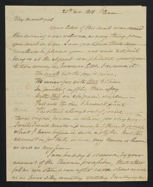 [Letter from Elizabeth Upshur Teackle to her daughter, Elizabeth Ann Upshur Teackle, November 20, 1815]