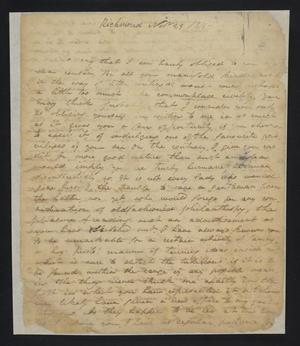 [Letter from Abel Parker Upshur to his cousin, Elizabeth Upshur Teackle, November 29, 1815]