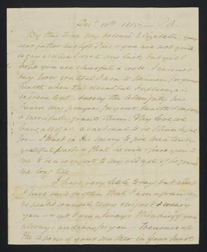 [Letter from Elizabeth Upshur Teackle to her daughter, Elizabeth Ann Upshur Teackle, December 10, 1815]