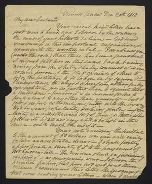 [Letter from Elizabeth Upshur Teackle to her husband, Littleton Dennis Teackle, December 20, 1813]