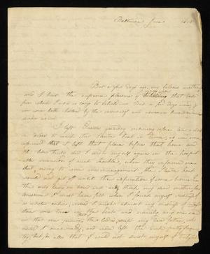 Primary view of object titled '[Letter from Elizabeth Ann Upshur Teackle to her mother, Elizabeth Upshur Teackle, June, 1818]'.