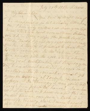[Letter from Elizabeth Upshur Teackle to her daughter, Elizabeth Ann Upshur Teackle, July 21, 1818]