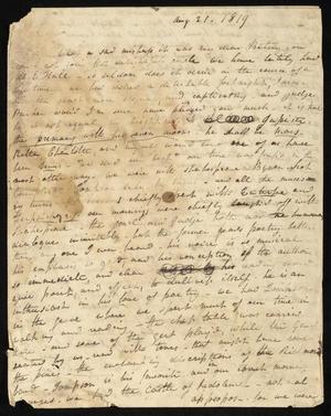 [Letter from Ann Upshur Eyre to her sister, Elizabeth Upshur Teackle, August 21, 1819]