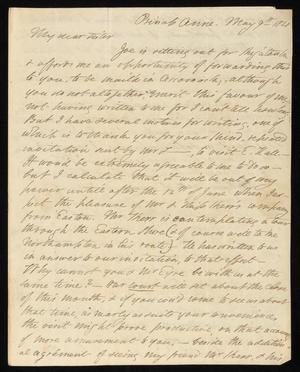[Letter from Elizabeth Upshur Teackle to her sister, Ann Upshur Eyre, May 9, 1821]