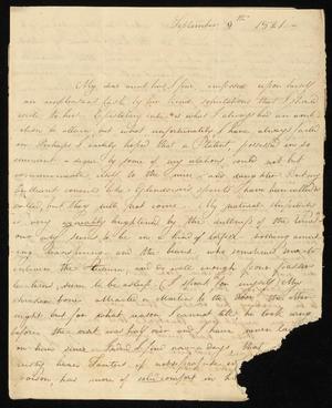 [Letter from Elizabeth Ann Upshur Teackle and Elizabeth Upshur Teackle to Ann Upshur Eyre, September 9, 1821]