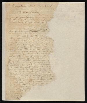 [Letter from Abel P. Upshur to his cousin, Elizabeth Upshur Teackle, November 17, 1823]