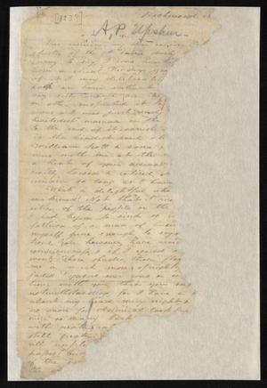 [Letter from Abel P. Upshur to his cousin, 1823]