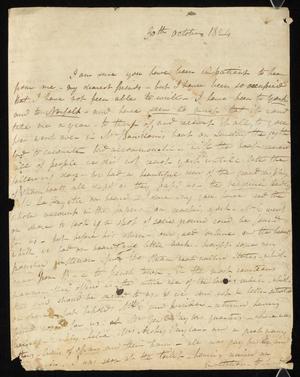Primary view of object titled '[Letter from Ann Upshur Eyre to her sister, Elizabeth Upshur Teackle, October 30, 1824]'.