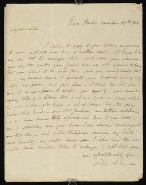 Primary view of object titled '[Letter from Ann Upshur Eyre to her sister, Elizabeth Upshur Teackle, November 27, 1824]'.
