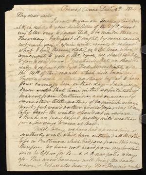 [Letter from Elizabeth Upshur Teackle to her sister, Ann Upshur Eyre, December 4, 1824]