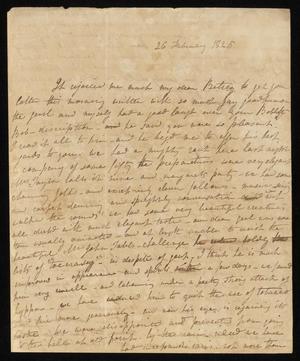 [Letter from Ann Upshur Eyre to her sister, Elizabeth Upshur Teackle, February 26, 1825]