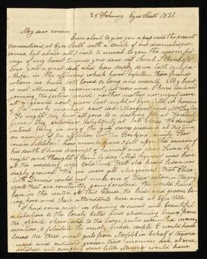 [Letter from Elizabeth Ann Upshur Teackle to her cousin, Sarah Ann Waters Dennis, February 25, 1831]